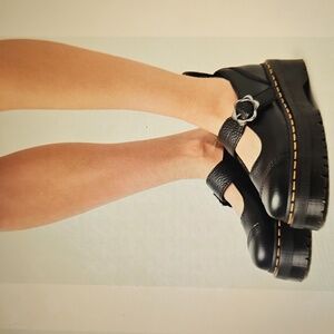 DR.MARTENS: Addina Black Chunky Sole Mary Jane Shoes